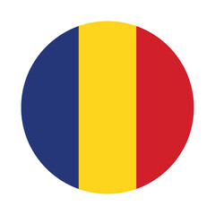 Fototapeta premium Flag of Romania. Romania circle flag logo icon computer vector illustration design