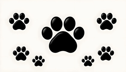 Fototapeta premium paw icon set black icon png transparent, Dreamy. with white shades