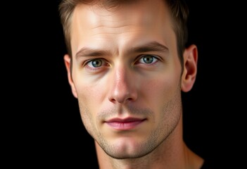 Obraz premium Male portrait on black background
