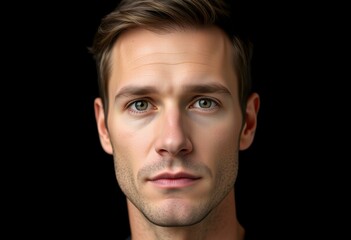 Fototapeta premium Male portrait on black background