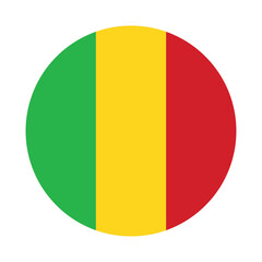 Flag of Mali. Mali circle flag logo icon computer vector illustration design