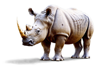 Fototapeta premium Rhinoceros isolated on transparent background cutout