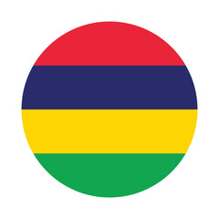Flag of Mauritius. Mauritius circle flag logo icon computer vector illustration design