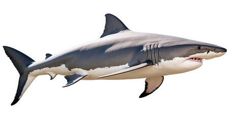 Fototapeta premium Great White Shark isolated on transparent background cutout