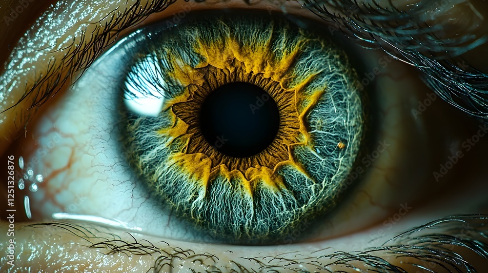 Poster real time iris recognition technology precisely identifying the unique iris patterns of an individua