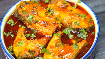 Fish Curry, a savory, spicy fish dish cooked in a tangy, flavorful gravy. A favorite in coastal cuisines like India, Sri Lanka, and Thailand, perfect with steamed rice or flatbread.