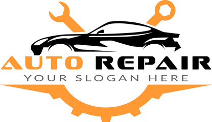 Logo car repair on light background