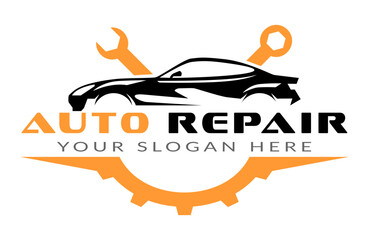Logo car repair on light background