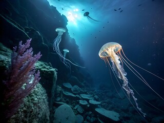 Strange and rare sea creatures roam the dark depths of the Mariana Trench. 