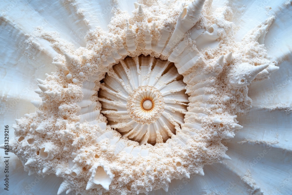 Poster beautiful conch shell showcasing intricate patterns and textures from a tropical beach environment