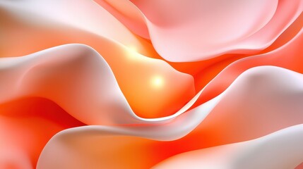 Abstract Orange and White Fluid Wave Forms