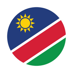 Fototapeta premium Flag of Namibia. Namibia circle flag logo icon computer vector illustration design