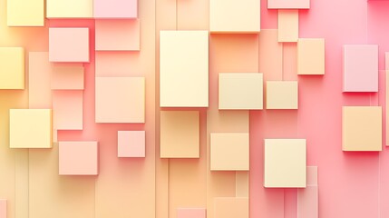 Abstract Pastel Cubes Geometric Pattern Design