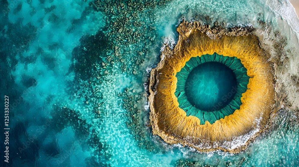 Poster closeup of a highly detailed and vivid iris with concentric patterns