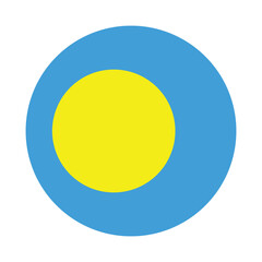 Flag of Palau. Palau circle flag logo icon computer vector illustration design