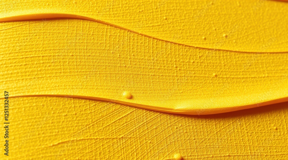 Poster abstract yellow texture featuring visible brushstrokes creating flowing, wavy lines across the surfa