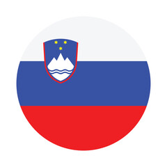 Obraz premium Flag of Slovenia. Slovenia circle flag logo icon computer vector illustration design