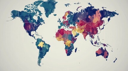 Fototapeta premium Global disease outbreak map flat design front view epidemiology theme illustration vivid. 