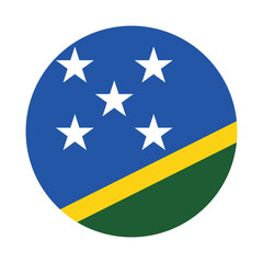 Flag of Solomon Islands. Solomon Islands circle flag logo icon computer vector illustration design