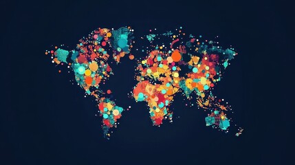 Global disease outbreak map flat design front view epidemiology theme illustration vivid. 