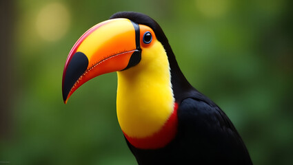 Fototapeta premium The Majestic Toucan: A Vibrant Symbol of the Rainforest