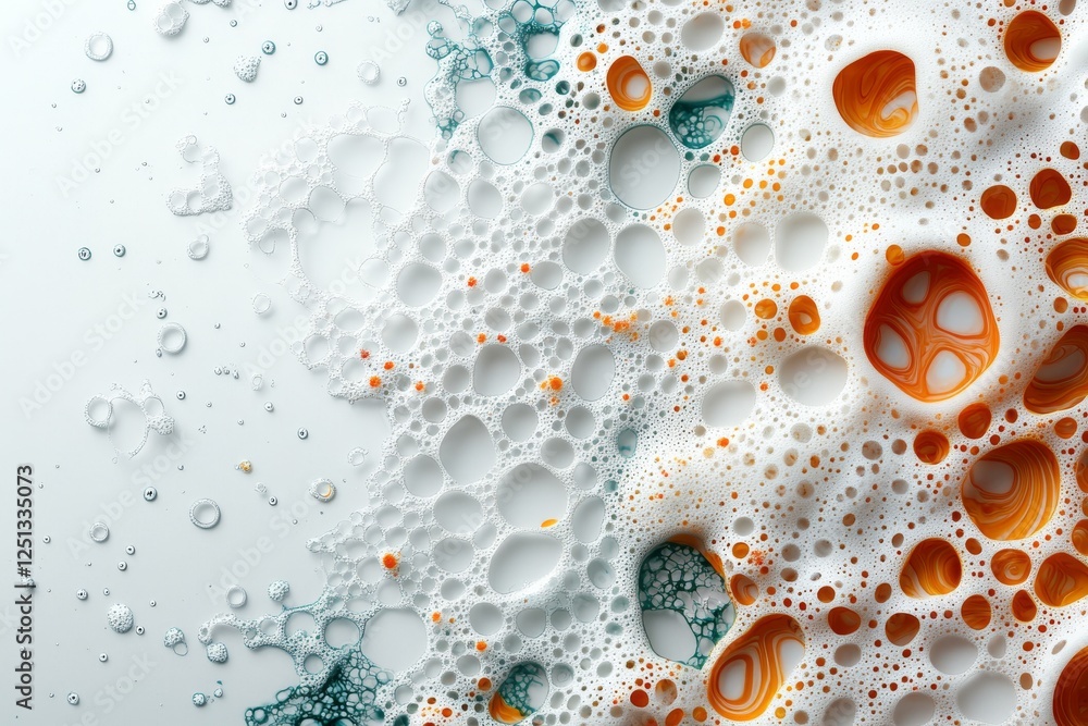 Poster colorful foam patterns create an abstract design with bubbles and swirling colors