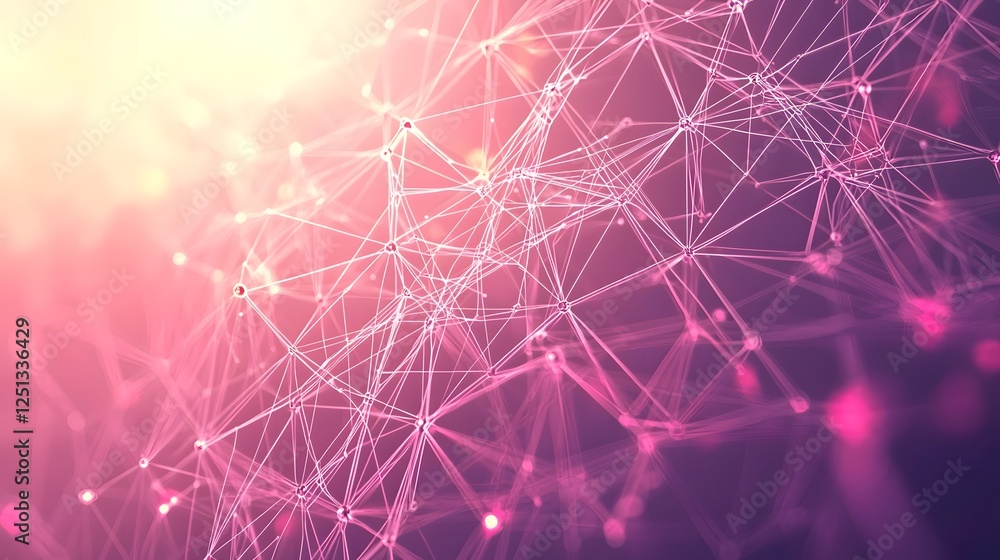 Poster stunning 3d visualization of an interconnected network system showcasing intricate digital elements 