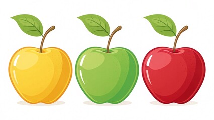 Fresh fruit display apples of various colors kitchen table food photography bright environment close-up viewpoint healthy eating concept