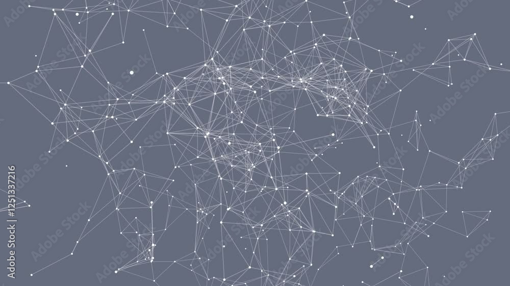 Poster line connect network animation on gray background. line technology data connection and business back