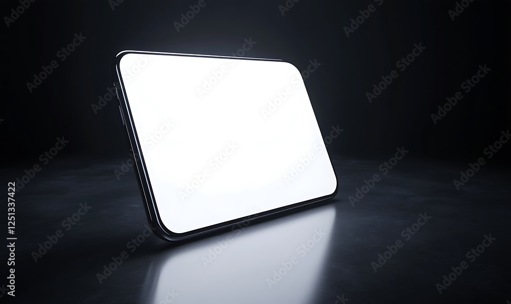 Poster a futuristic smartphone design featuring a blank white screen, ideal for tech and product presentati