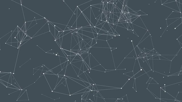 line connect network animation on gray background. Line technology data connection and business background	