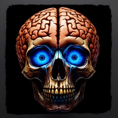 Scientific Visualization of Brain Anatomy in Profile with Yellow Accent Lighting
