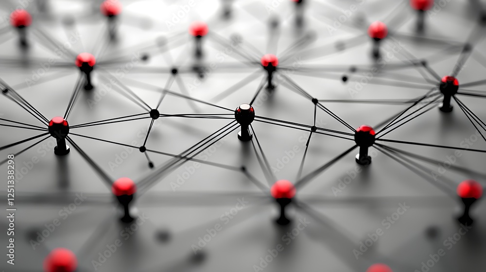 Poster futuristic interconnected system structure with seamless connections between geometric elements conc