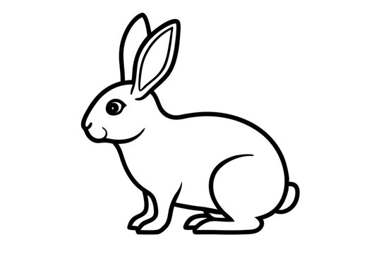 recommend clip art: rabbit line art vector illustration, Cute bunny rabbit outline, easter bunny line art vector 