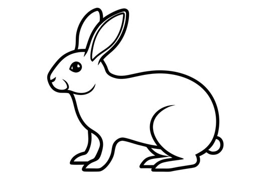 recommend clip art: rabbit line art vector illustration, Cute bunny rabbit outline, easter bunny line art vector 