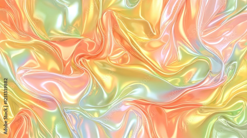 Poster abstract colorful background with smooth iridescent waves and holographic pattern design