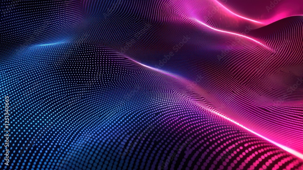 Aufkleber colorful abstract background with wave pattern and geometric shapes in futuristic design