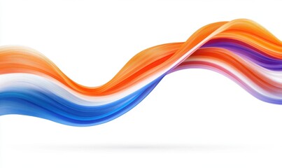 Obraz premium Abstract colorful wave, swirling design, white background, dynamic movement, website banner