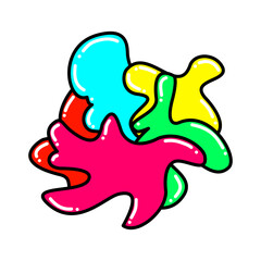 colorful doodle abstract design with curved style lines