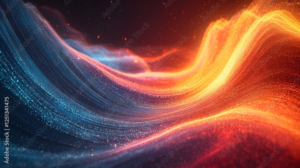 Poster mesmerizing abstract visualization showcasing the dynamic flow and energy of a complex system concep