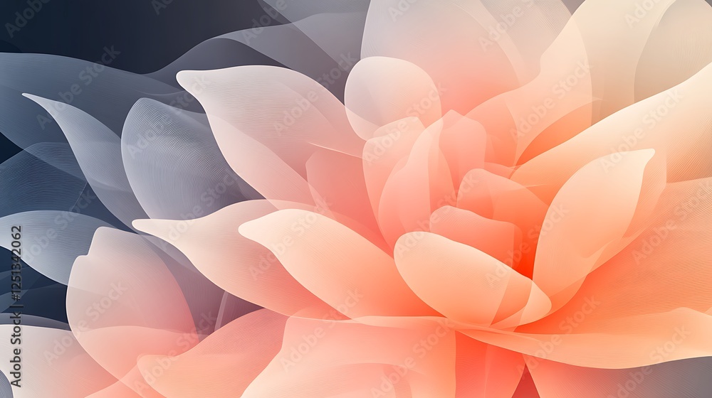 Poster A vibrant geometric artwork featuring overlapping floral shapes in a visually appealing composition.