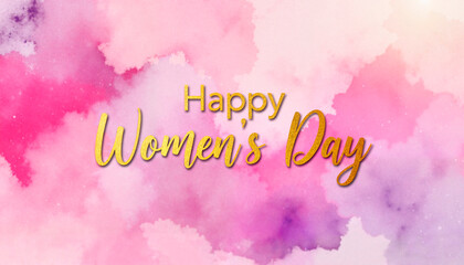 Abstract pink and purple watercolor background for Women's Day