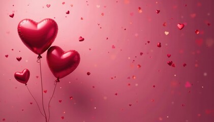 Heart balloons, Valentine's Day colors, festive floating , romantic, floating, valentines