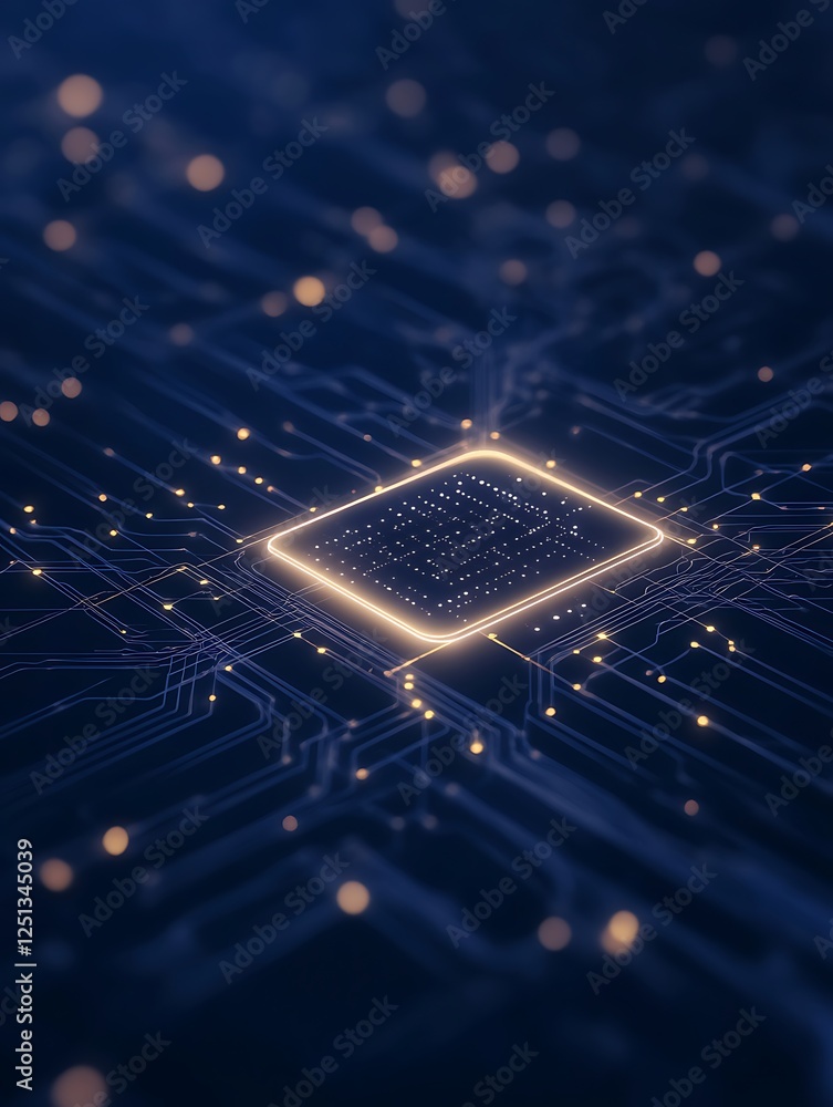 Poster AI-powered network defense system illustration showcasing advanced technology and cybersecurity concepts.