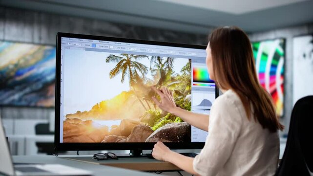 Office Designer At Work. Graphic Artist