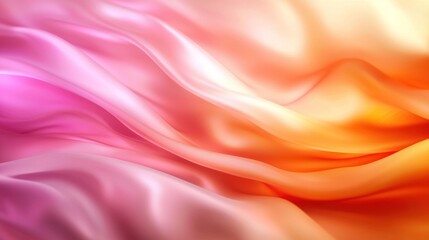 Obraz premium Soft flowing fabric in vibrant pink and orange hues, creating a serene and elegant atmosphere