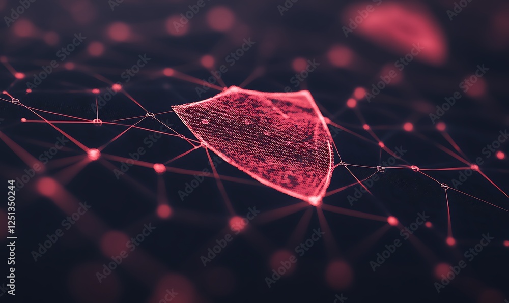 Aufkleber a vibrant red shield icon featuring a glowing effect, perfect for digital design and gaming applicat