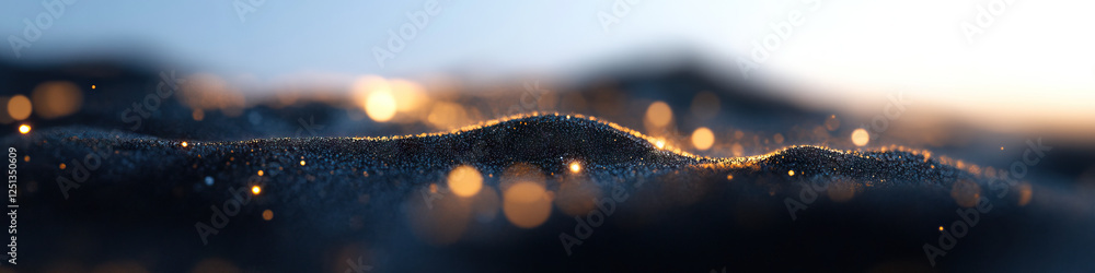 Poster digital rendering of granular surface with warm lighting