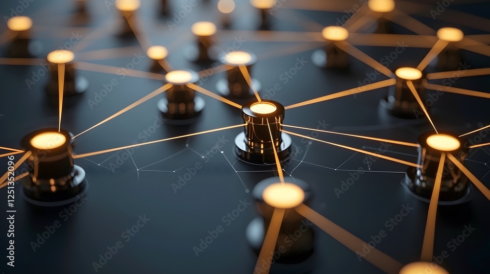 Poster a neural network representation with glowing connections symbolizing an intelligence brain the image