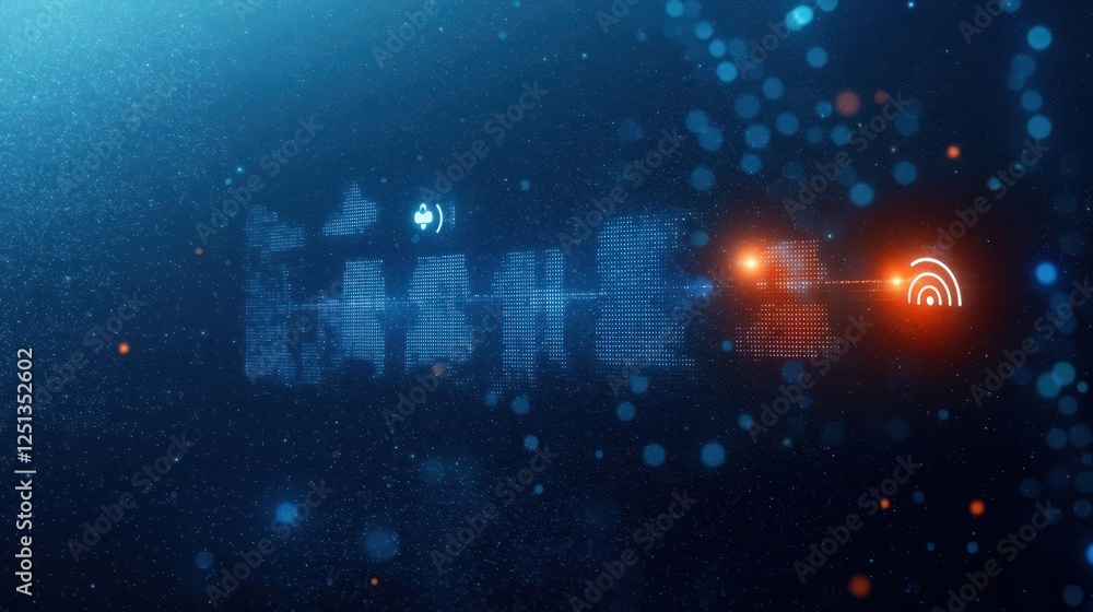 Poster digital sound waves with abstract background effects